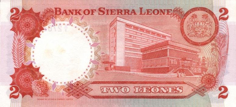 Back of Sierra Leone p6a: 2 Leones from 1974