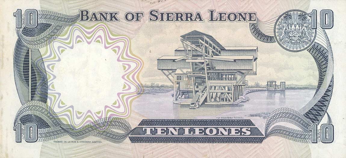 Back of Sierra Leone p8a: 10 Leones from 1981