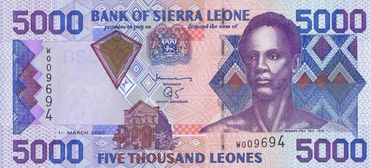 Front of Sierra Leone p27b: 5000 Leones from 2003