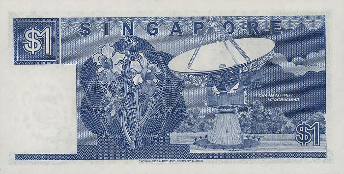 Back of Singapore p18a: 1 Dollar from 1987