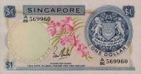p1a from Singapore: 1 Dollar from 1967