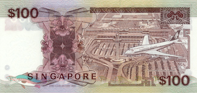 Back of Singapore p23a: 100 Dollars from 1985