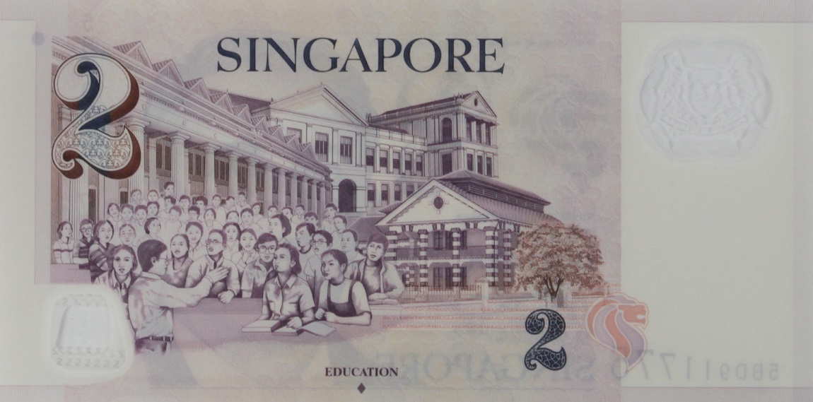 Back of Singapore p46f: 2 Dollars from 2005