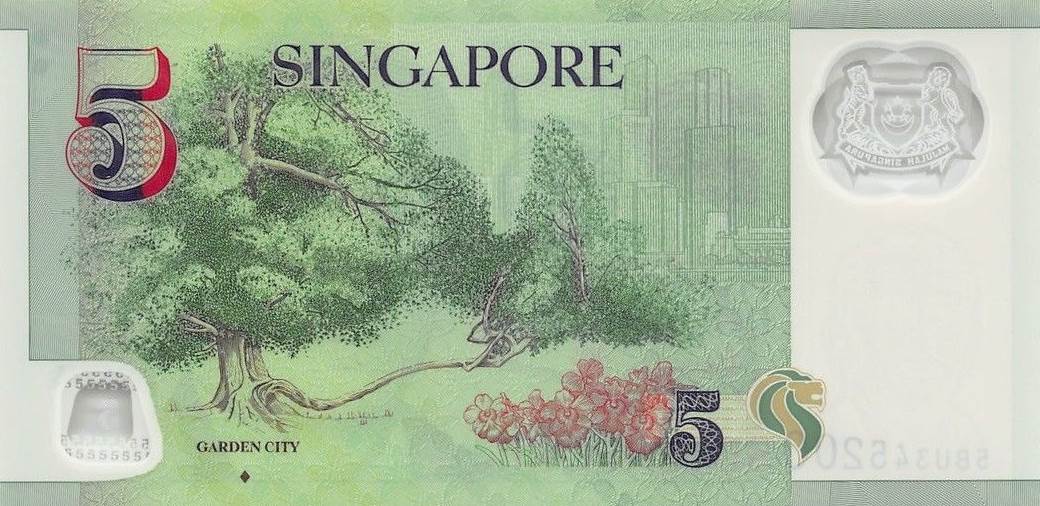 Back of Singapore p47f: 5 Dollars from 2018