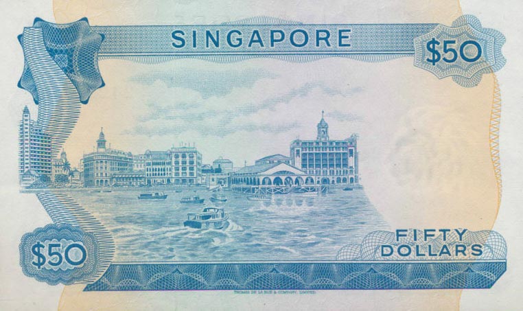 Back of Singapore p5b: 50 Dollars from 1970