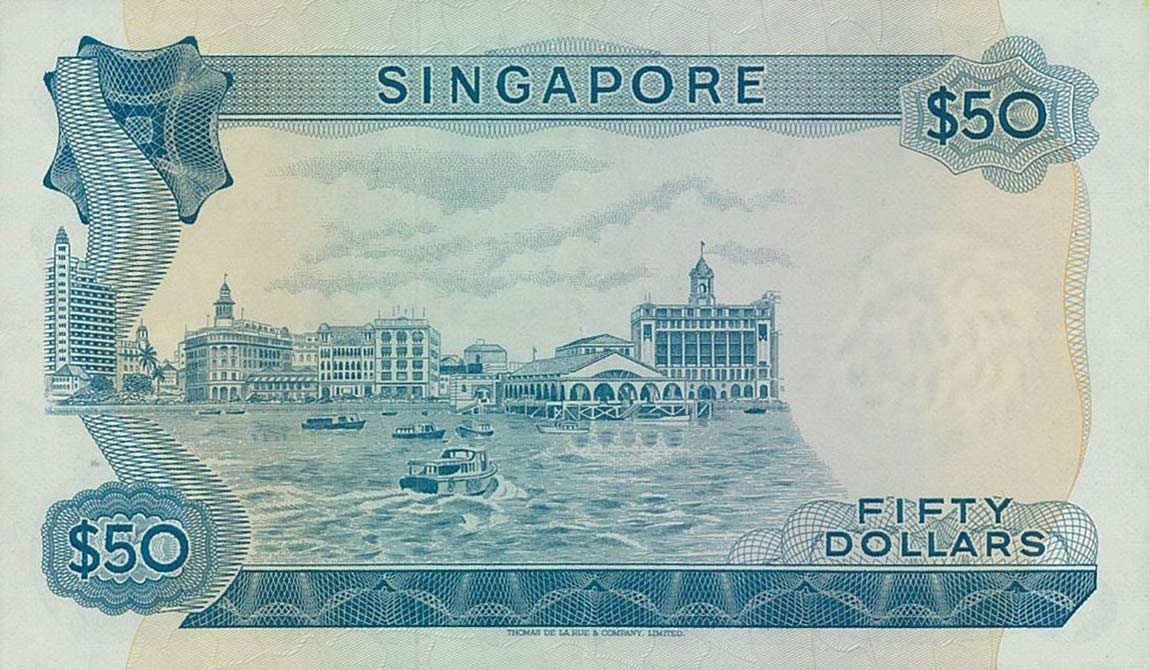 Back of Singapore p5c: 50 Dollars from 1972