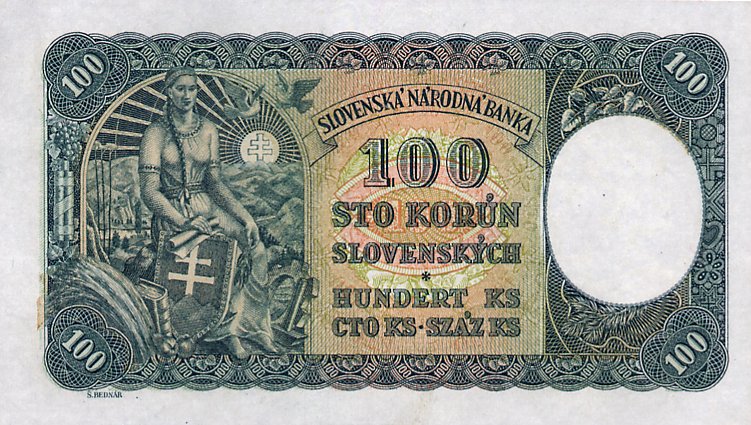 Back of Slovakia p10a: 100 Korun from 1940