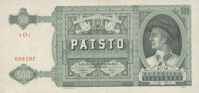 Front of Slovakia p12a: 500 Korun from 1941