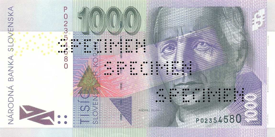 Front of Slovakia p32s: 1000 Korun from 1999
