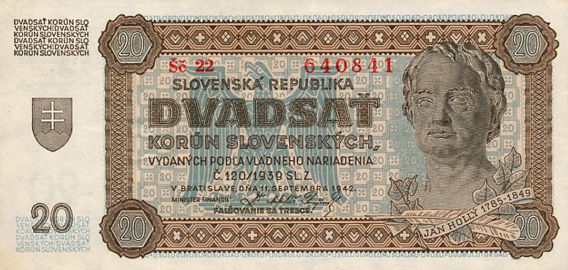 Front of Slovakia p7a: 20 Korun from 1942