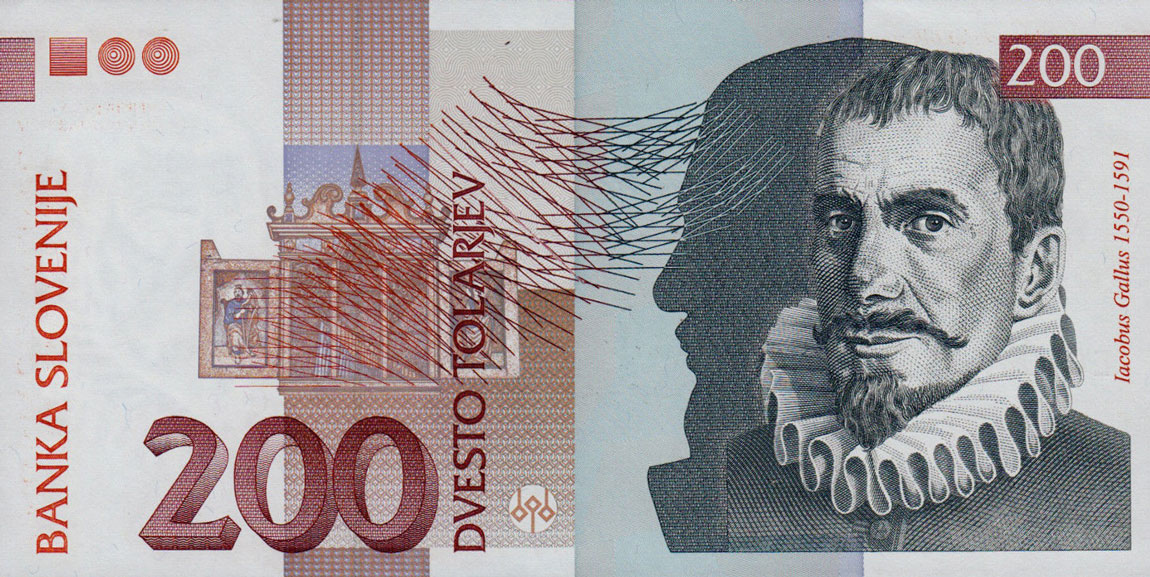 Front of Slovenia p15a: 200 Tolarjev from 1992