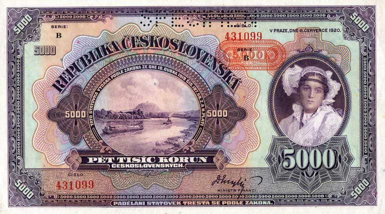 Front of Bohemia and Moravia p16: 5000 Korun from 1943