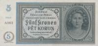 p4a from Bohemia and Moravia: 5 Korun from 1940