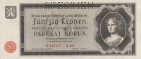 p5s from Bohemia and Moravia: 50 Korun from 1940