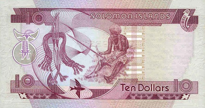Back of Solomon Islands p15a: 10 Dollars from 1986