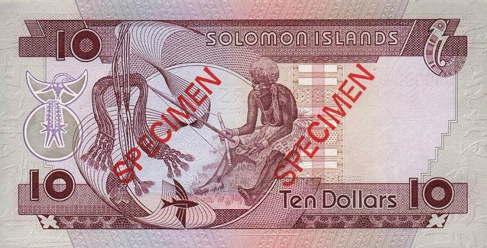 Back of Solomon Islands p15s: 10 Dollars from 1986