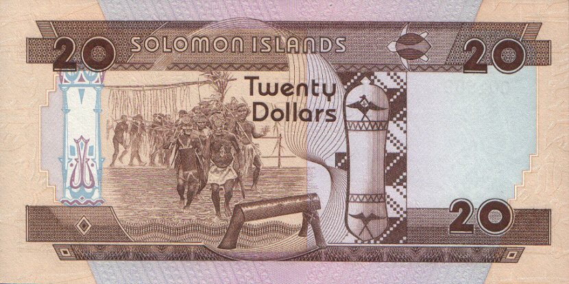 Back of Solomon Islands p16a: 20 Dollars from 1986