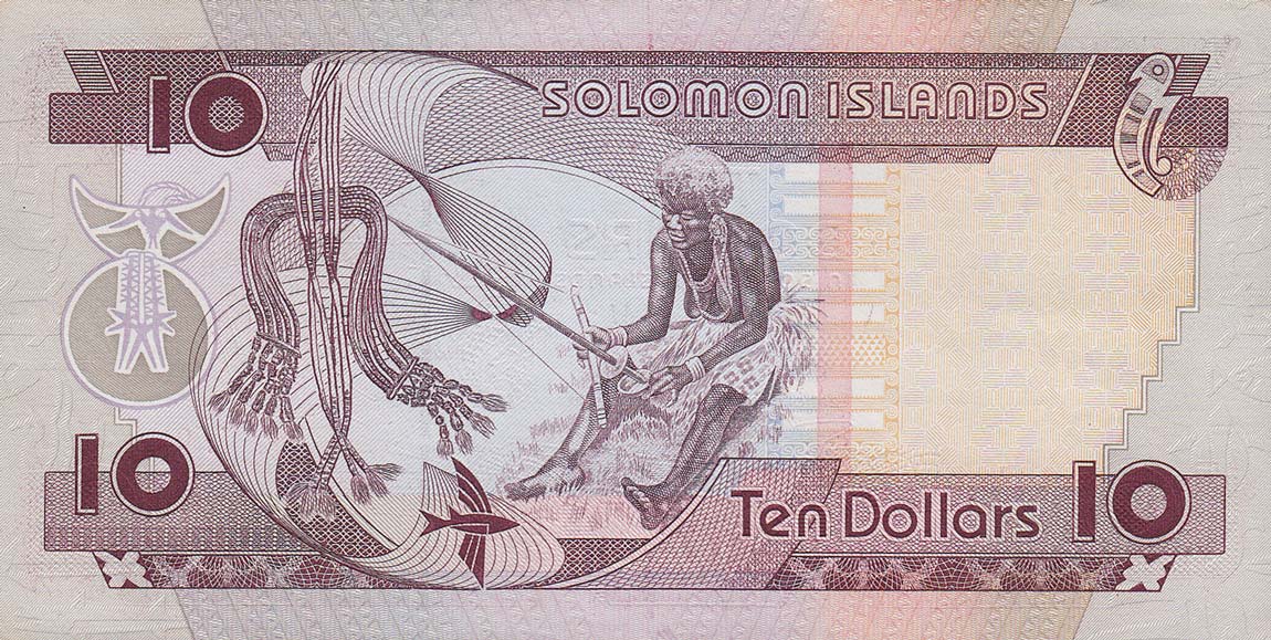 Back of Solomon Islands p20: 10 Dollars from 1996