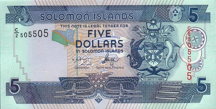 Front of Solomon Islands p26a: 5 Dollars from 2006