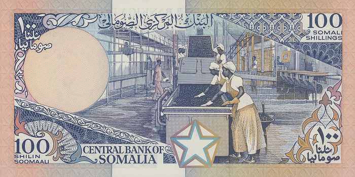 Back of Somalia p35c: 100 Shilin from 1988