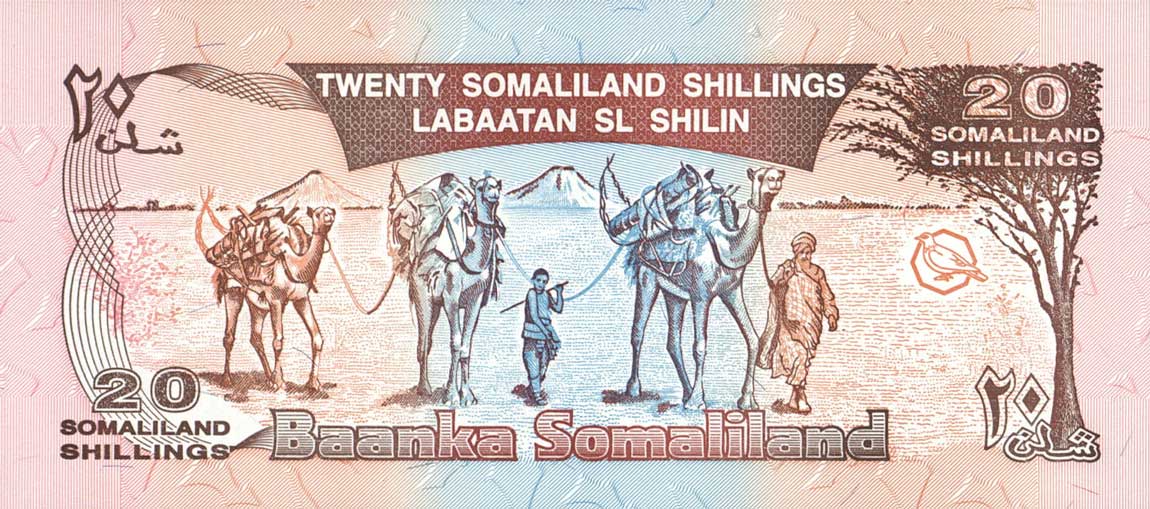 Back of Somaliland p3a: 20 Shillings from 1994