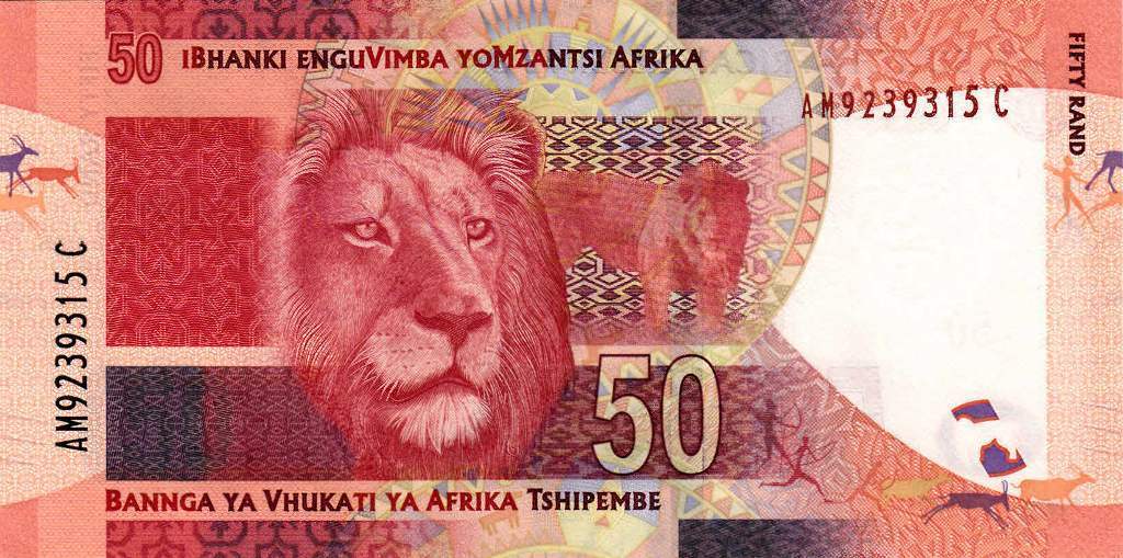Back of South Africa p135: 50 Rand from 2012