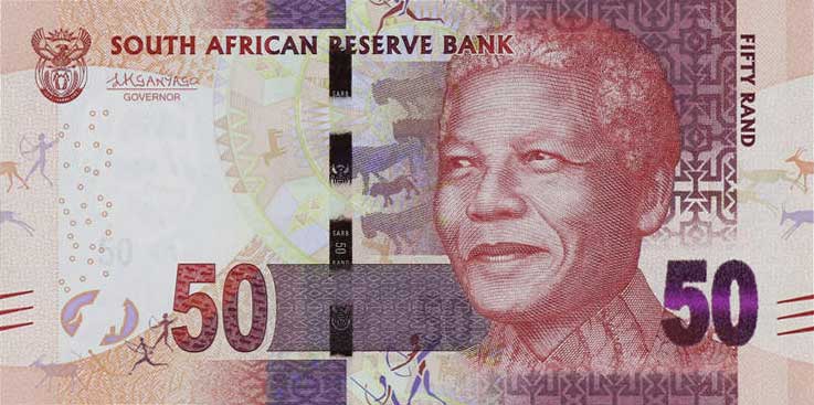 Front of South Africa p140b: 50 Rand from 2013