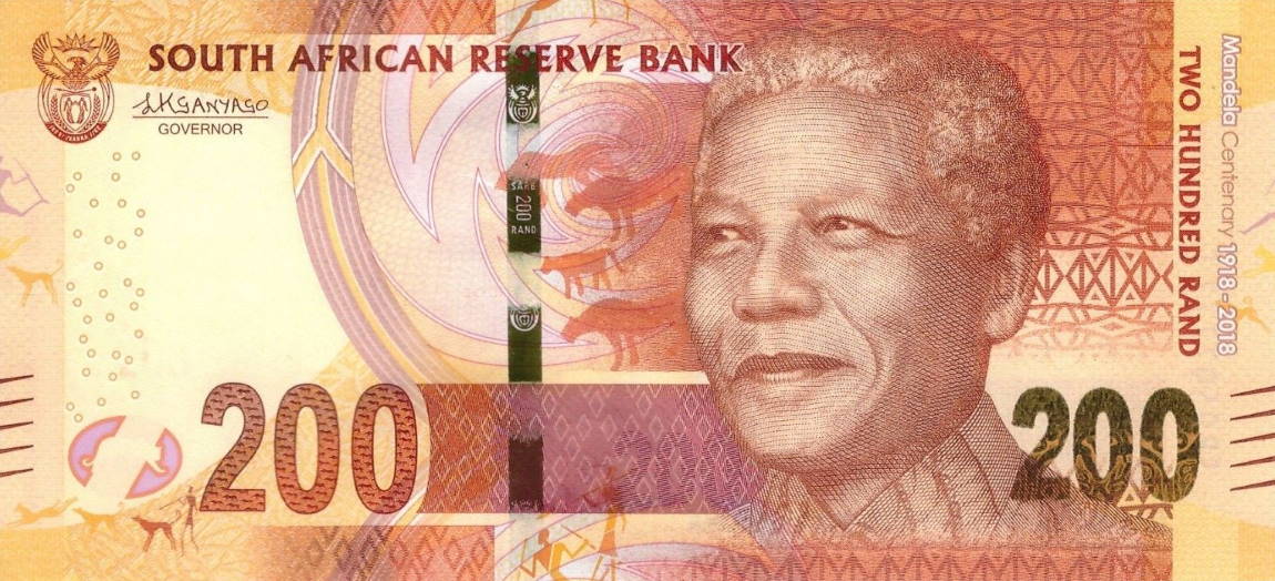Front of South Africa p147: 200 Rand from 2018