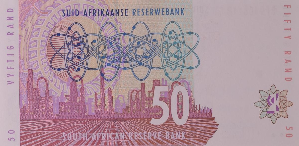 Back of South Africa p125b: 50 Rand from 1992