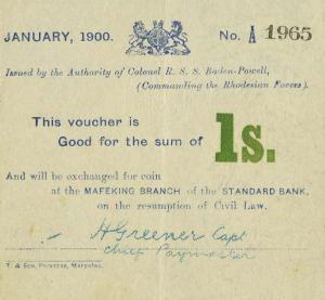 pS651a from South Africa: 1 Shilling from 1900 pS651a from South Africa: 1 Shilling from 1900
