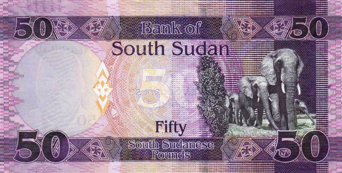 Back of South Sudan p14a: 50 Pounds from 2015