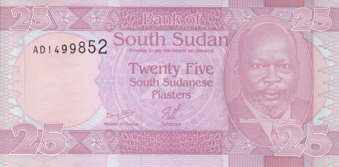 Front of South Sudan p3: 25 Piaster from 2011