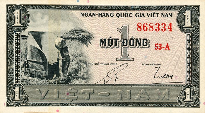 Front of Vietnam, South p11a: 1 Dong from 1955