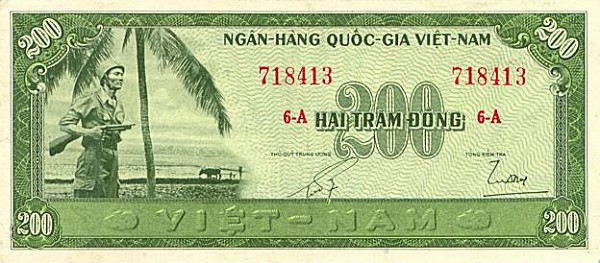Front of Vietnam, South p14a: 200 Dong from 1955