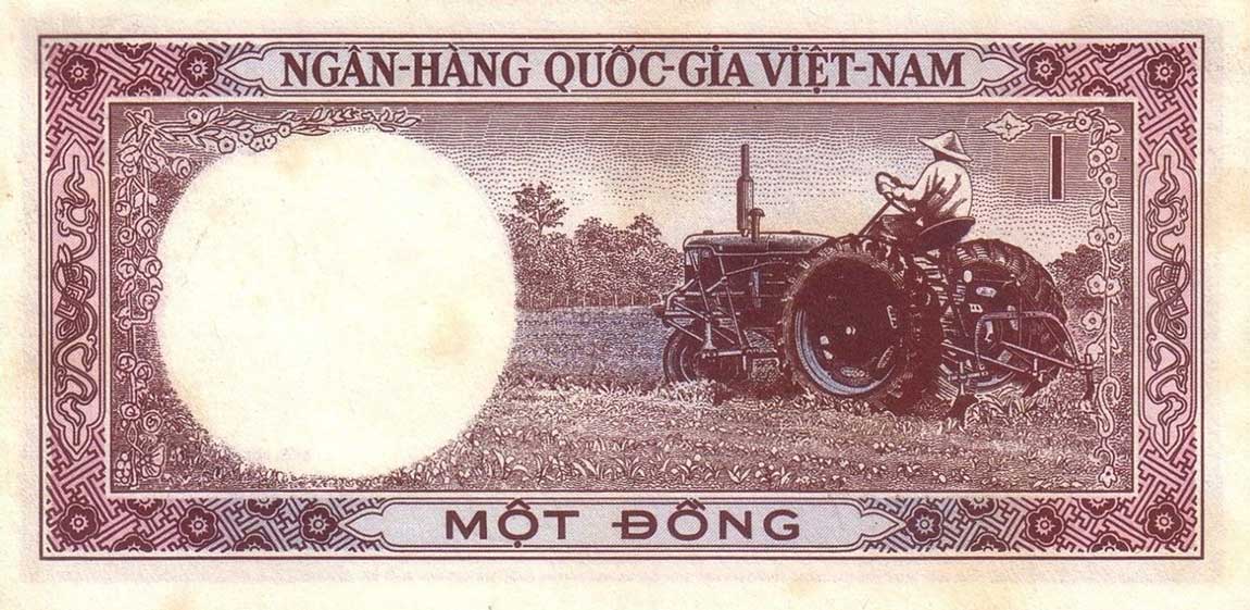 Back of Vietnam, South p15a: 1 Dong from 1964