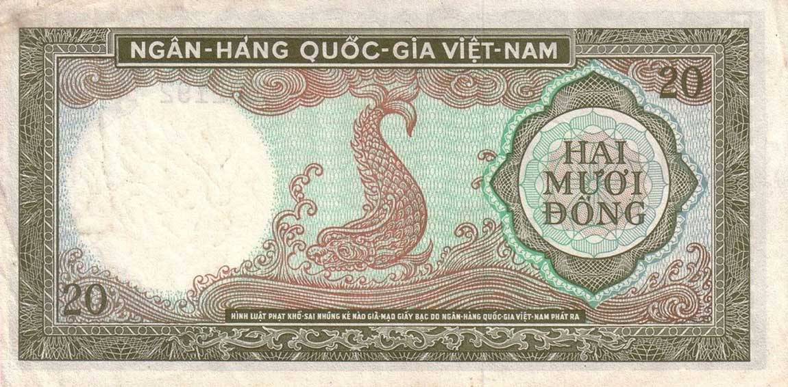 Back of Vietnam, South p16a: 20 Dong from 1964