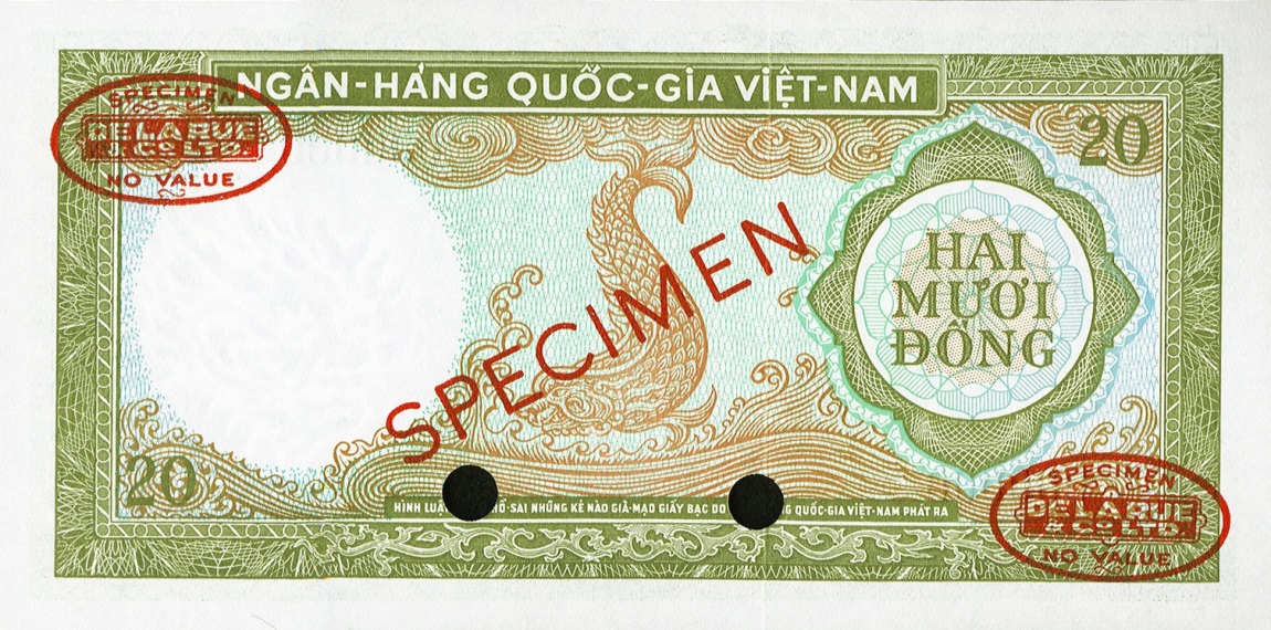 Back of Vietnam, South p16s: 20 Dong from 1964