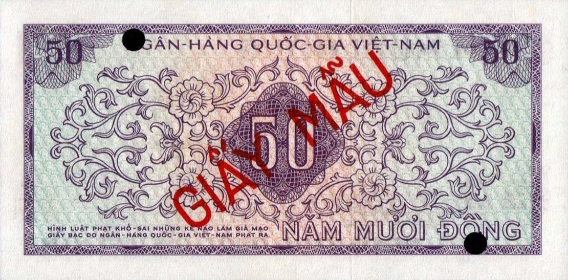 Back of Vietnam, South p17s: 50 Dong from 1966