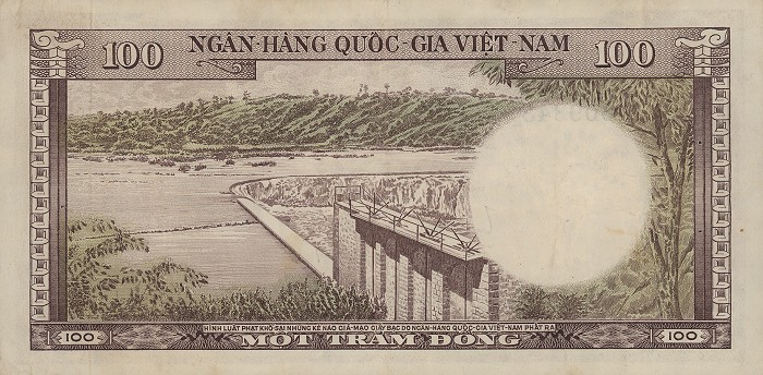 Back of Vietnam, South p18a: 100 Dong from 1966