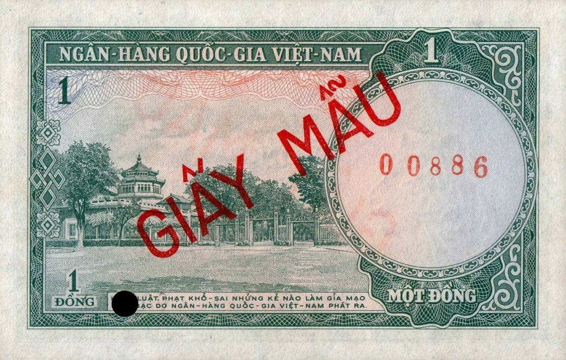 Back of Vietnam, South p1s: 1 Dong from 1956
