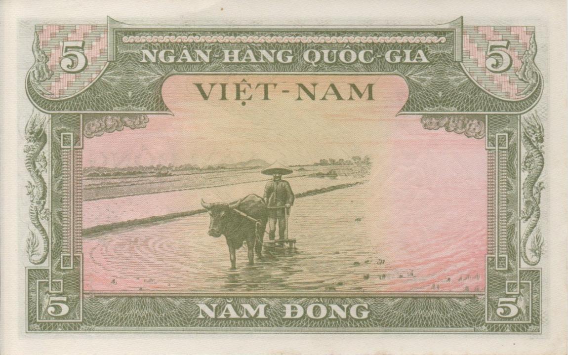 Back of Vietnam, South p2a: 5 Dong from 1955