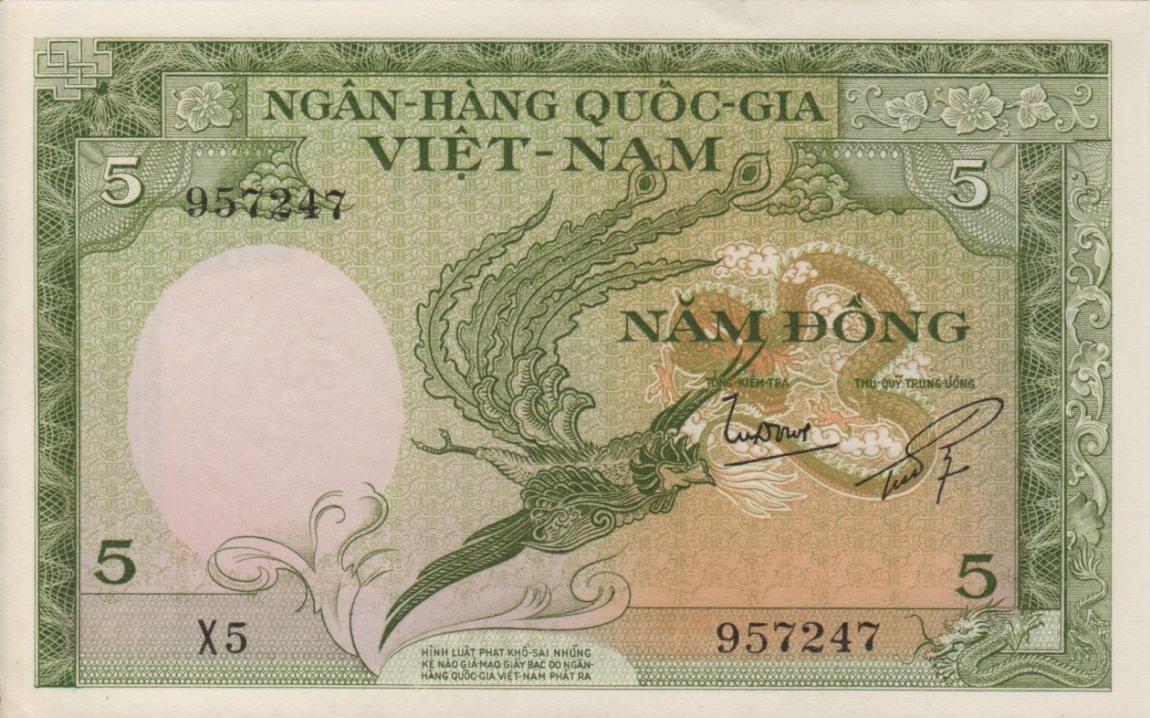 Front of Vietnam, South p2a: 5 Dong from 1955