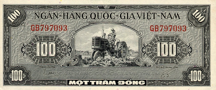 Front of Vietnam, South p8a: 100 Dong from 1955