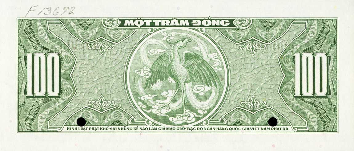 Back of Vietnam, South p8s2: 100 Dong from 1955