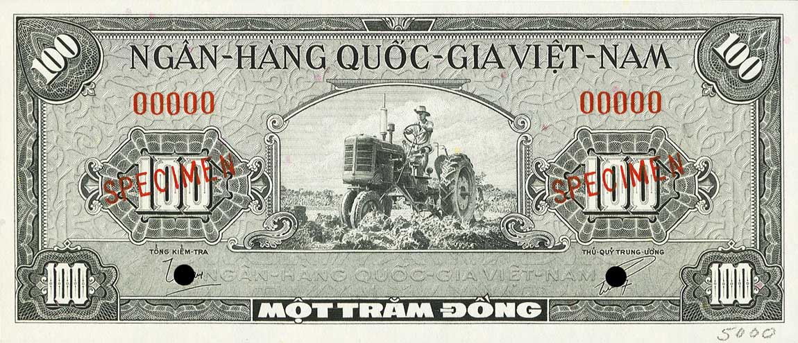 Front of Vietnam, South p8s2: 100 Dong from 1955