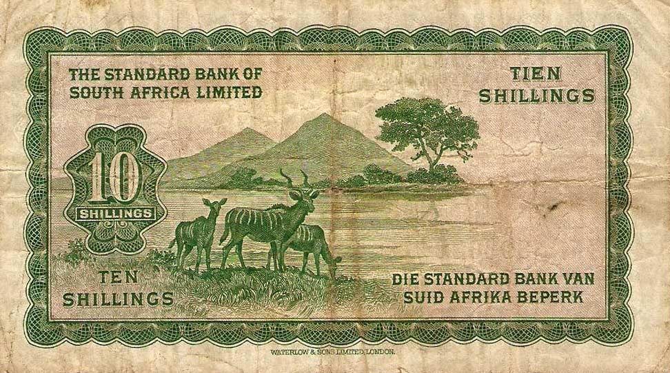 Back of Southwest Africa p7c: 10 Shillings from 1945