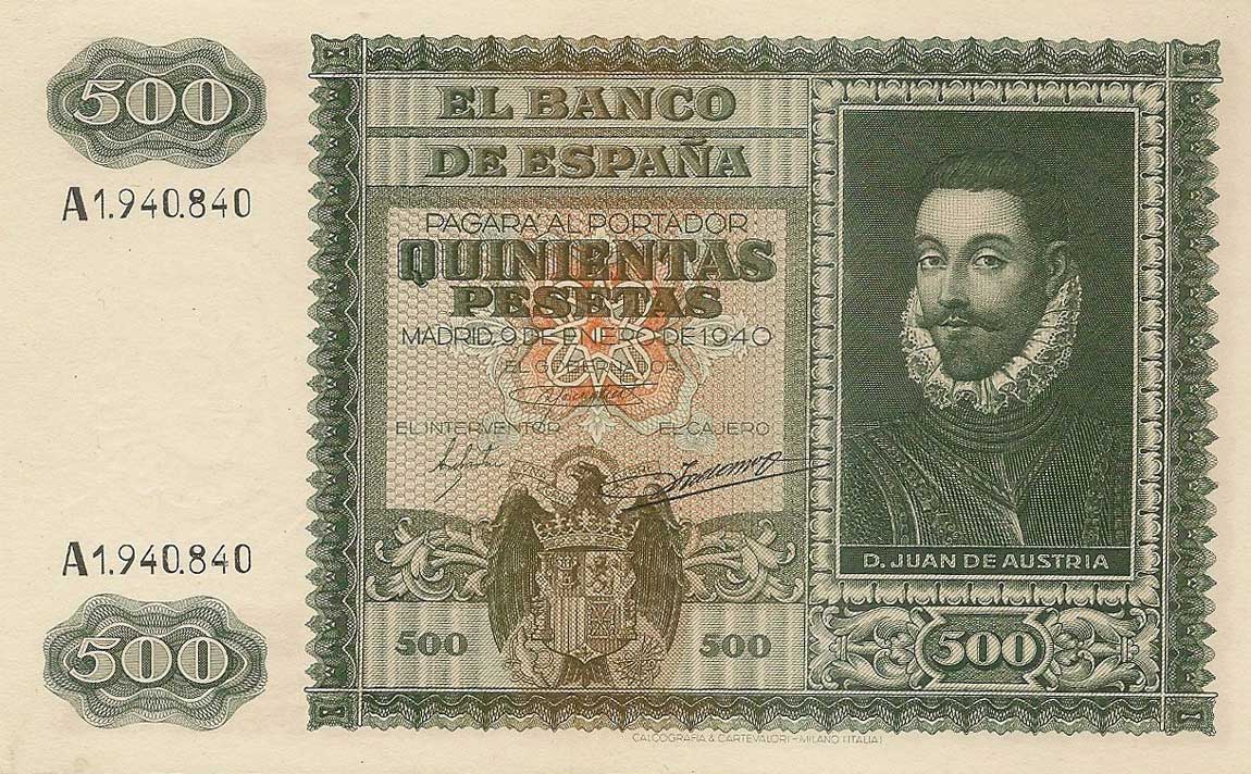 Front of Spain p119a: 500 Pesetas from 1940