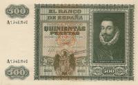 p119a from Spain: 500 Pesetas from 1940