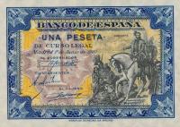 p121a from Spain: 1 Peseta from 1940