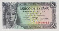 p127a from Spain: 5 Pesetas from 1943